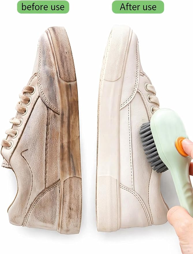 SODEF Shoe Cleaning Brush with Detergent Dispenser for Sneakers and Boots, Practical Cleaning Tool, Washable, One Size