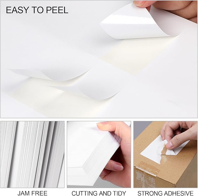 [500 Sheets 5000 Pcs] 10-UP 2''x4'' Shipping Labels for Laser & Inkjet Printers, 2" x 4" Mailing Stickers, 10 Pcs Per Page Shipping Labels,8.5"×11" White 500 Sheets for Printer