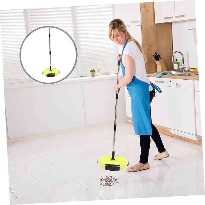 Healifty Push Sweeper Broom and Dustpan 3-in-1 Floor Cleaning Multi-Surface No Electricity Random Color