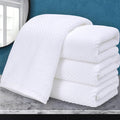 VOOVA & MOVAS White Hand Towels 4PC, 100% Cotton, 18x28 in | Thick, Quick Dry, Soft, Absorbent, Luxury Towel Gift Set, Suitable For Housewarming, Wedding, Holiday Gift