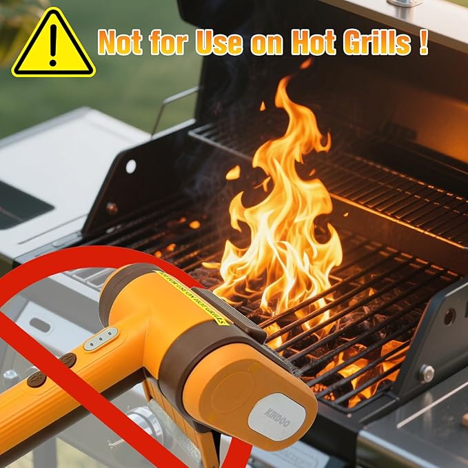 Electric Grill Brush Bristle for Outdoor Grill, Grill Cleaning Brush Rechargeable BBQ Cleaner Brush Head,Safe Grill Brush with Scraper for Cast Iron Stainless-Steel Grates,Yellow