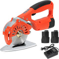 VLOXO Cordless Electric Rotary Scissors Power Fabric Cutter Rechargeable Rotary Cloth Scissors Adjustable Speed Electric Cutter with 2 Battery for Cutting Fabric Carpet Leather Multi-Layer Cloth