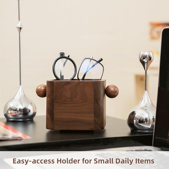 Solid Wood Makeup Brush Holder,Wood Remote Control Holder