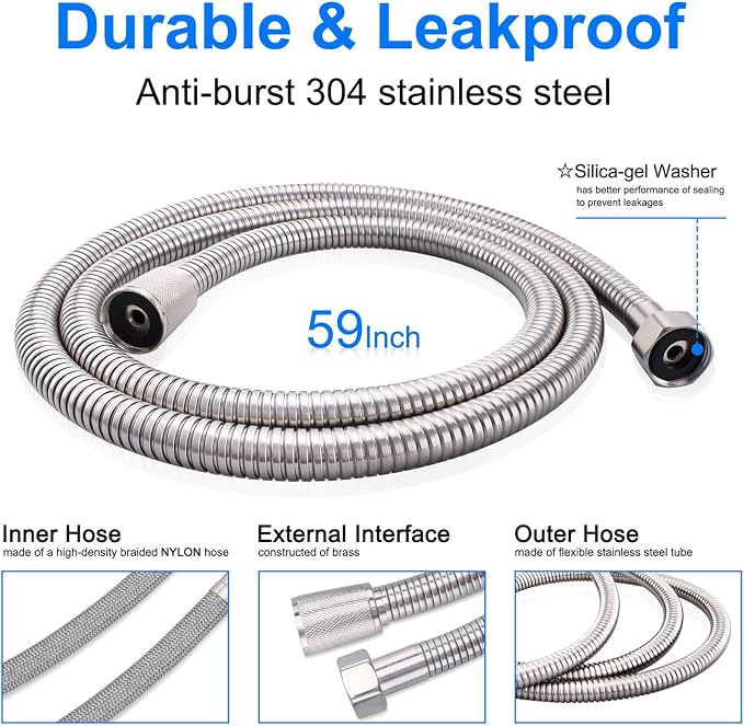 Brushed Nickel Handheld Bidet Sprayer, Muslim Shower Bidet Attachment, Cloth Diaper Toilet Sprayer, Jet Spray for Feminine Wash