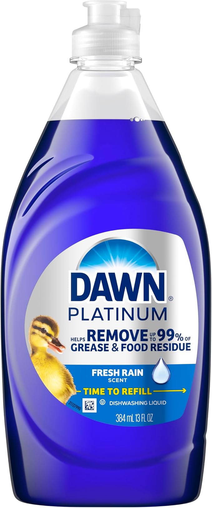 Dawn Platinum Dish Soap, Fresh Rain Scent Liquid Dishwashing Detergent, Powerful Dawn Dish Soap for Tough Grease Removal, 13 oz