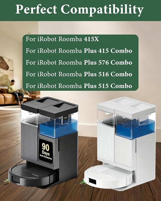 27 Pcs Accessories Kit for iRobot Roomba 415X/Plus 516 Combo/Plus 576 Combo | Replacement for Plus 415 Combo/515 Combo, 2 Roller Brush 4 Side Brushes 4 Filters 8 Mop Cloths 8 Dust Bags 1 Cleaning Tool