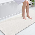 OLANLY Bathroom Runner Rugs 59x24, Extra Soft Absorbent Chenille Bath Rugs, Rubber Backing Quick Dry, Machine Washable Long Bath Mats for Bathroom Floor, Tub and Shower, Home Decor Accessories, Ivory