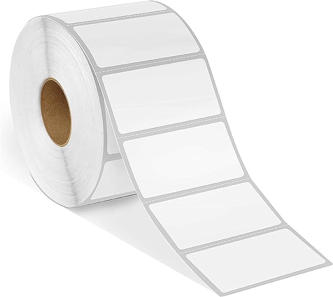 Spartan Industrial - 2" X 1” Direct Thermal Labels (13000 Count, 10 Rolls) - Perforated UPC Barcode Stickers, SKU Labels, Address and Mailing - Compatible with Zebra and Rollo Printers