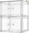 Vtopmart 2 Pack Clear Stackable Storage Drawers 15QT, Easily Assemble Closet Organizers,Plastic Storage Bins for Bathroom,Cabinet,Kitchen Pantry,Under Sink Organization(Medium)