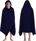 COTTON CRAFT Hooded Bath Towel for Adults – 100% Cotton Waffle Weave Towel | Oversized 35 x 70 inches Ringspun Terry Bath Sheet Wrap with a hood - Soft Super Absorbent Quick Dry – 450 GSM – Navy