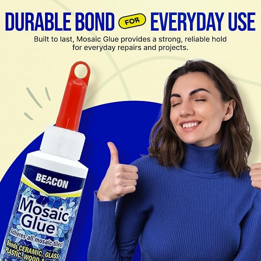 BEACON Mosaic Glue - Non-Toxic & Water Resistant, Ideal for All Tiles & Surfaces, 2-Ounce
