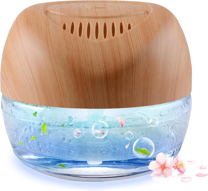 Water-Based Purifier Air Washer, Air Revitalizer & Freshener, Air Fresher with 7 LED Color Changing Light for Rooms (LightYellow)