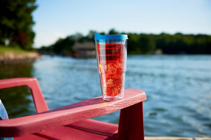 Tervis 24oz Tritan Tumbler | Tabletop Collection, Red | Made in USA, Double-wall Insulated, Shatterproof, BPA-Free, Dishwasher Safe, Fits Most Cupholders, Gifts under $25
