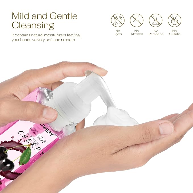 LOVERY Foaming Hand Soap-Packof 3-Moisturizing Hand Soap with AloeVera & Essential Oils-Alcohol-Free Hand Wash in Honey Almond, PomegranatePeach, Lavender Jasmine Scent-Free Bracelet