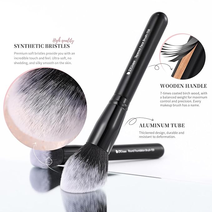 DUcare Professional Makeup Brushes Set 27Pcs | Makeup Brush Set Premium Synthetic Kabuki Foundation Blending Face Powder Blush Concealers Eye Shadows Brushes