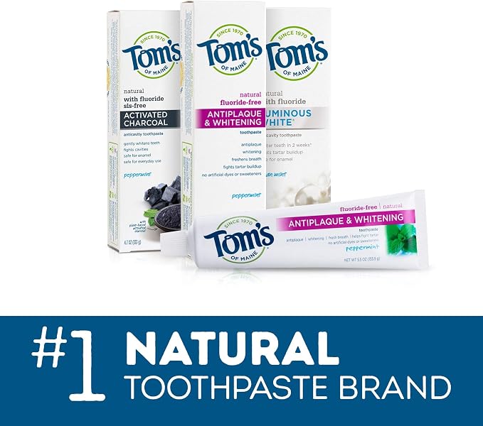 Tom's of Maine Travel Size Anticavity Fresh Mint Toothpaste, 3 oz. 6-Pack (Packaging May Vary)