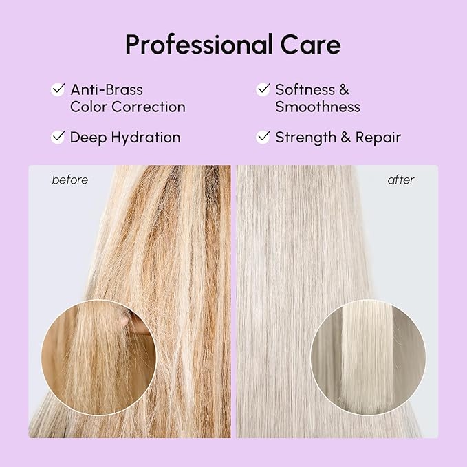MAREE Deep Conditioning Hair Mask for Damaged Hair Treatment – Keratin Hair Care for Hydrating Growth Repair Moisturizing – Dry Curly Color Refreshing – 10 Fl Oz, Purple