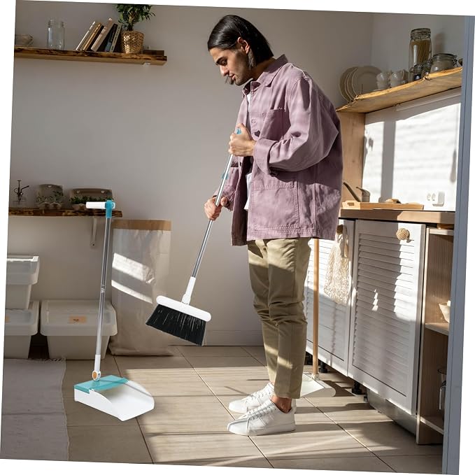1set Household Broom Dustpan Set Handle Magnetic Connection Design for Easy Cleaning Compact Dustpan Broom Random Colors for Use