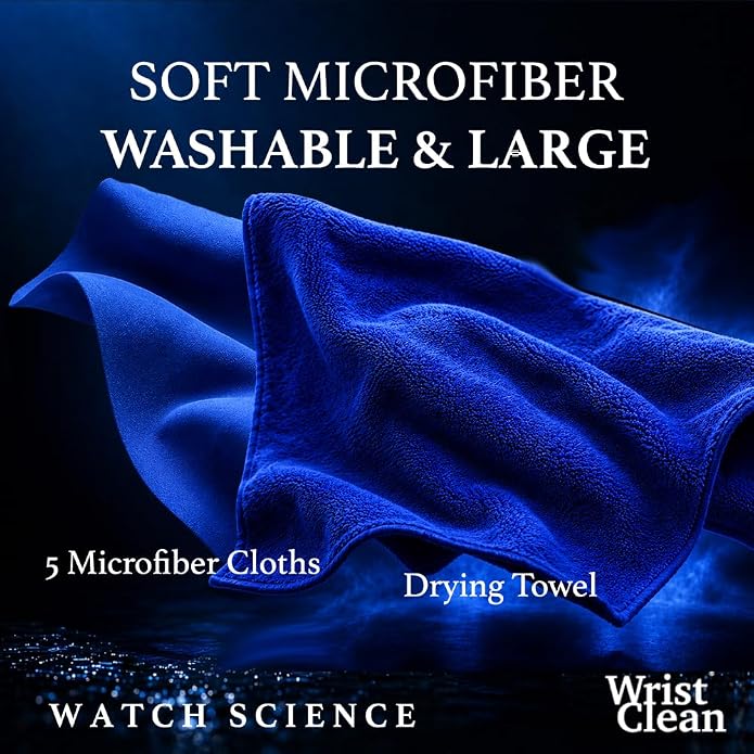 Premier Watch Cleaning Kit & Watch Polishing Kit | Cleaner, Polish, Rubber & Leather Strap Care, Microfiber Cloths, Brushes | Premium Timepiece Cleaning Tools | USA Made (9 Piece)