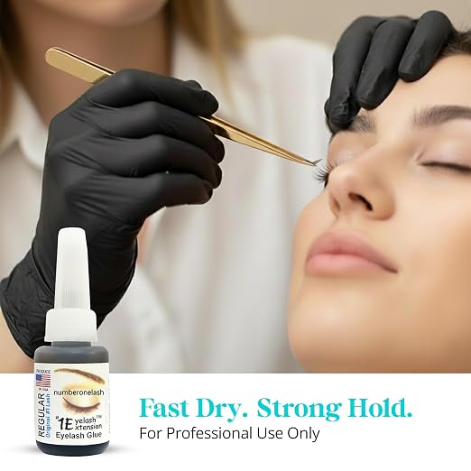 Regular Eyelash Glue - Professional Lash Glue for Individual Flare Lashes, False Eyelash Adhesives - Long Lasting Waterproof Black, 4-5 Sec Dry, Licensed Use 10ml