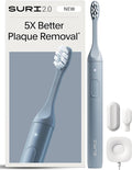 SURI 2.0 New Sonic Electric Toothbrush with Pressure Sensor | 1 Month+ Battery | Electric Toothbrush for Adults | Travel Toothbrushes | Tooth Brush | Blue