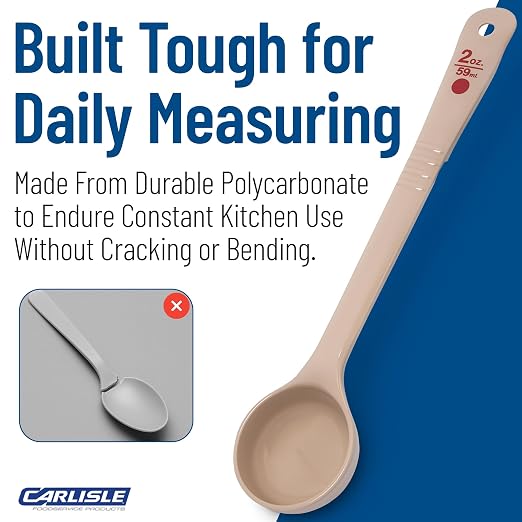 Carlisle FoodService Products Long Handle Measuring Spoon 2 Ounces Beige - (Pack of 12)