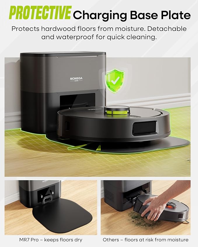 MONSGA Robot Vacuum and Mop Combo, 90 Days Self-Emptying with 8000Pa Suction, LiDAR Smart Mapping, Dual Anti-Tangle for Pet Hair, Carpet and Hard Floor