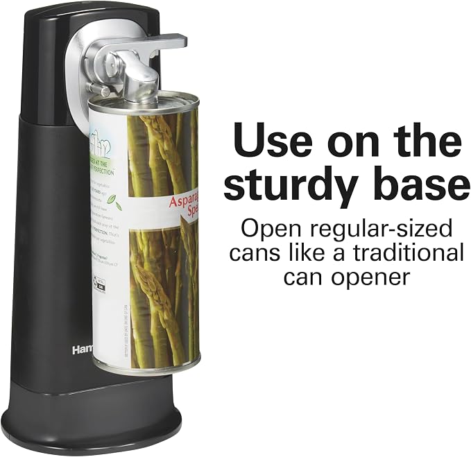 Hamilton Beach FlexCut 2-in-1 Cordless Rechargeable Electric Can Opener | With Removable Automatic Walking Cut Head | Detachable Easy Clean Blade | Opens All Size Cans | Extra Tall | Black | 76611FG