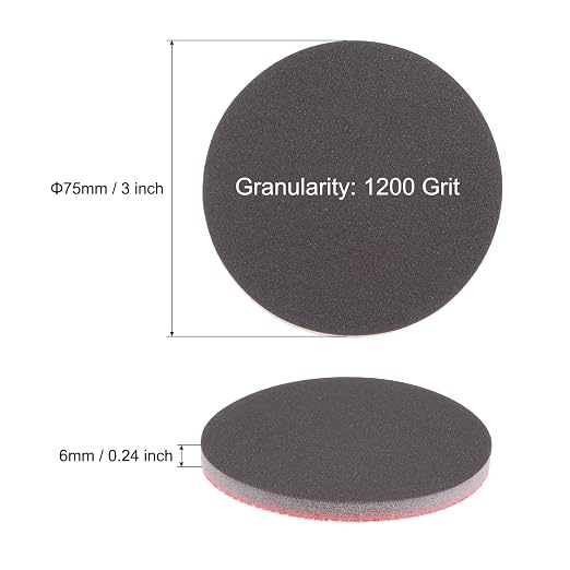 uxcell 100pcs 1200 Grit Sanding Sponge 3 Inch Hook and Loop Sponge Sanding Disc Wet/Dry for Car Wood Drywall Metal