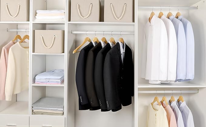 TOPIA HANGER Wooden Coat Hanger 20 Pack, Natural Wood Suit Hangers with Non Slip Pants Bar, 360° Swivel Hook and Shoulder Notches for Camisole, Jacket, Pants, Smooth Finish-CT34N20