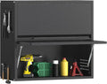 2 Door Garage Wall Cabinet with Up-Flip Door, 25.6" H Metal Wall Cabinet | Wall Mounted Metal Storage Cabinet for Garage,Basement,Ware House Assembly Required