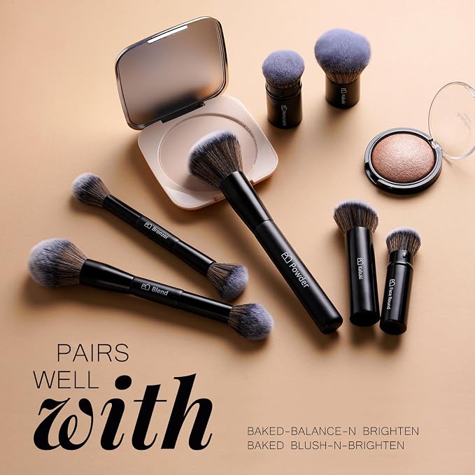 Professional Makeup Brushes BS-MALL With Travel Case - Kabuki Brush Eyeshadow Brush, Concealer Brush, Blush Brush Bronzer & Foundation Brush 20 Pcs, Labeled Daily Use & Versatile Occasions Gift Box