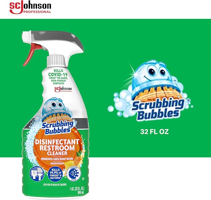 SC Johnson Professional Scrubbing Bubbles Disinfectant Restroom Cleaner, 32oz / Case Qty 8