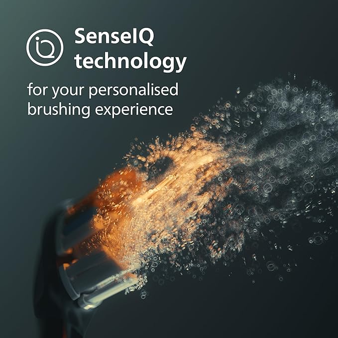 Philips Sonicare DiamondClean 9900 Prestige Electric Toothbrush - with SenseIQ Technology and Advanced AI App, 5 Brushing Modes, 3 Intensity Levels, Charging Travel Case, Quartz Black, Model BD7001AZ