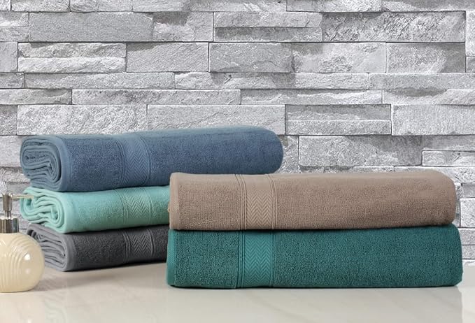 HILLFAIR 600 GSM- 40 x 80 Inches- 100% Cotton 2 Pc XXL Oversized Bath Towel Set- Soft Highly Absorbent Jumbo Bath Sheets Towels Sets- Quick Dry Oversized Bath Towel Sets for Hotel Spa Pool- Teal