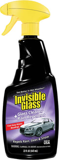Invisible Glass 92184 Glass Cleaner + Rain Repellent 2-in-1 Windshield and Window Spray, Cleans Auto Glass, Repels Rain, Sleet, Snow, Improves Wet Weather Visibility – 22 fl oz