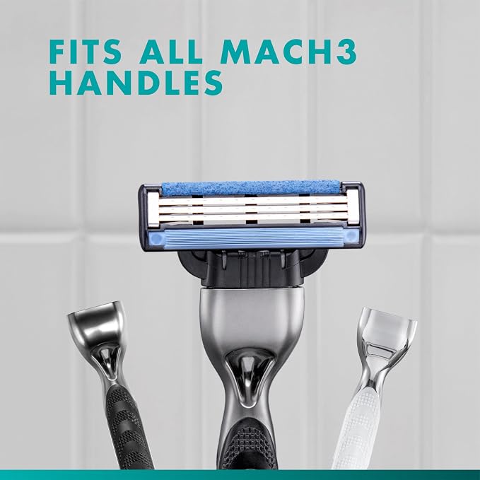 Gillette Mach3 Razor Refills for Men, 8 Razor Blade Refills