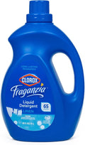Clorox Fraganzia Liquid Laundry Detergent with Long-Lasting Linen Scent, High Efficiency Formula, 65 Loads per Bottle, All Washers, Fresh Fragrance, 100 Fl Oz