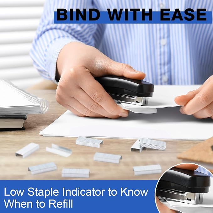 AmazingSpark 12 Pack Staplers for Desk with 12000 Staples Office Stapler Bulk 30 Sheet Capacity Metal Non-Slip Stapling Machine Heavy Duty for School Office