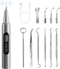 Plaque Remover for Teeth - Teeth Cleaning Kit Tartar Remover for Teeth with LED Light & 5 Adjustable Modes, USB C Rechargeable, 4 Replaceable Heads&6 Dental Tools, IPX7 Waterproof for Home Use