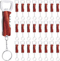 Ziliny 24 Pcs Bottle Opener Keychain Bulk Wine Bottle Beer Opener Keychain 3.27" Stainless Steel Corkscrew Waiter Corkscrew Wine Keyring Gifts for Christmas Bar Party Wedding Home (Redwood Color)