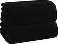 COTTON CRAFT Euro Spa Waffle Weave Bath Sheet - Set of 2 Black Towel Sheets | Pure 100% Ringspun Cotton Oversized Luxurious Towel Set - Soft Plush Super Absorbent Low Lint Quick Dry - 35 x 70 inches