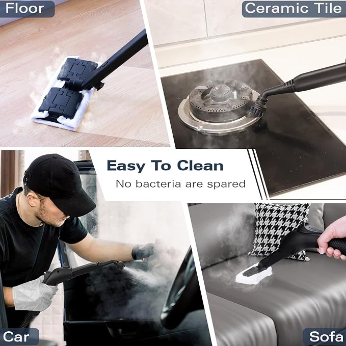 Waitbird Steam Cleaner for Home, 4.5 Bar High Pressure 248°F Fast Heat Handheld Steamer for Cleaning, 21-Piece Accessory Kit, Chemical Free Multi-Purpose Cleaner for Floors, Grease, Tile, Grout