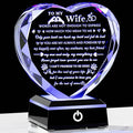 Arikyrist Romantic Wife Gifts from Husband with Colorful LED Base Anniversary Birthday Gift for Wife Crystal Keepsake I Love You Gifts for Her on Mothers Day Valentine Christmas