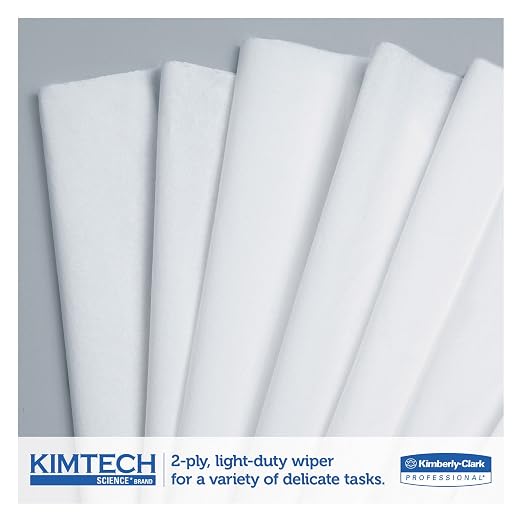 LAGASSE KCC34705 Kimwipes 2-Ply Style Disposable Wiper, 119 Wipers/Box, 12" L x 12" W (Pack of 15)