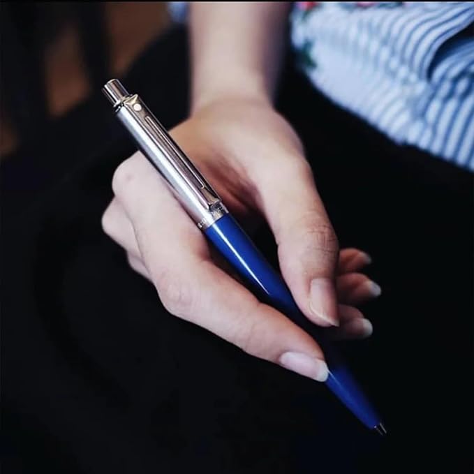 Sheaffer Sentinel Blue Ballpoint Pen with Chrome Trim