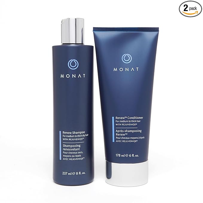 MONAT Renew Shampoo and Conditioner Set Infused with REJUVENIQE For Dry Medium to Thick Hair - Hydrating Hair Care | Sulfate-Free, Paraben-Free | Moisturizing & Nourishing for Healthy Shine