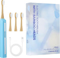 Sonic Electric Toothbrush with Bamboo Heads, Light Blue | Bamboo Electric Toothbrush, Soft Castor Oil Bristles, Smart Timer, 40000 VPM, 5 Modes, IPX7 Waterproof, 45-Day Battery Life