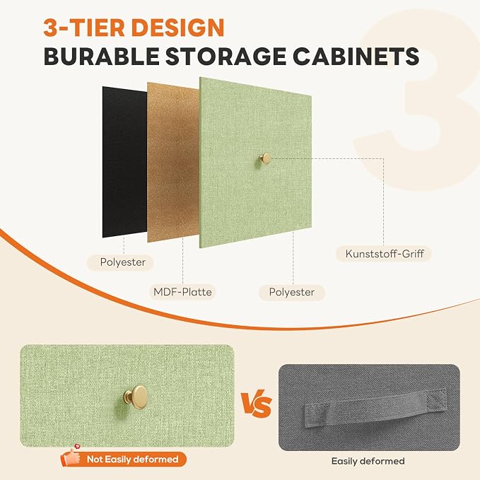 Sweetcrispy 7 Drawer Dresser with Fabric Bins, Fabric Storage Tower Organizer for Bedroom, Closet, Hallway, Entryway, Tall Chest of Drawers with Steel Frame, Wood Top, Large Storage,Light Green