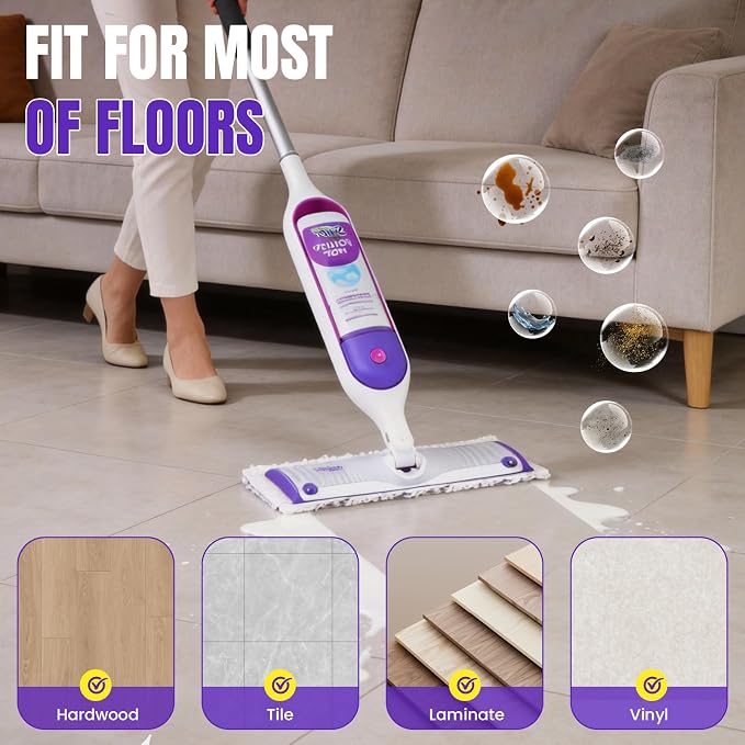 24 Pcs Power Mop Refills Pad, 5X Cleaning Multi-Surface Replacement for Swiffer Power Mop, Wet Pads Refill for Wood Floors & More, Compatible with Swiffer PowerMop Pads & Mopping Refills